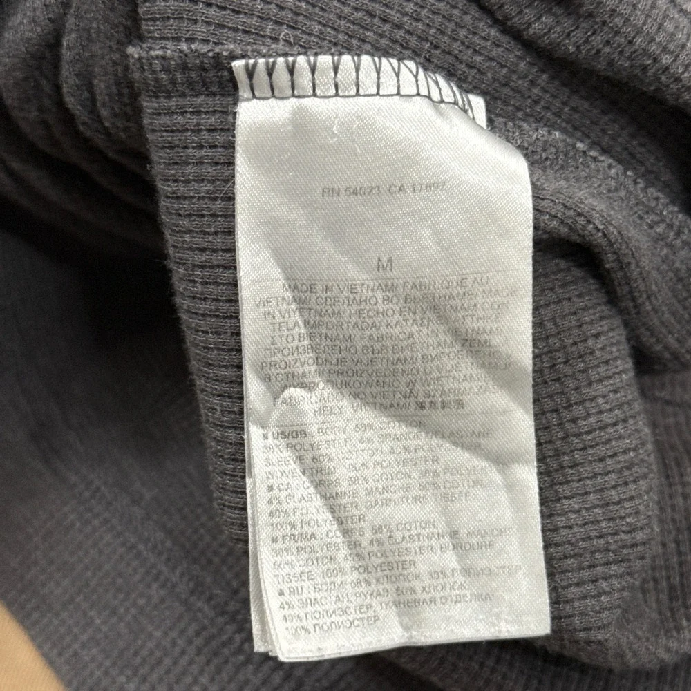 Banana Republic Hoodie Mens Medium Gray Waffle Knit 1/4 Zip Sweatshirt Pullover